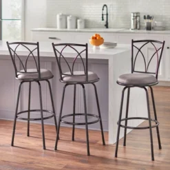 Set Of 3 Delta Adjustable Height Stool Black/Gray - Buylateral