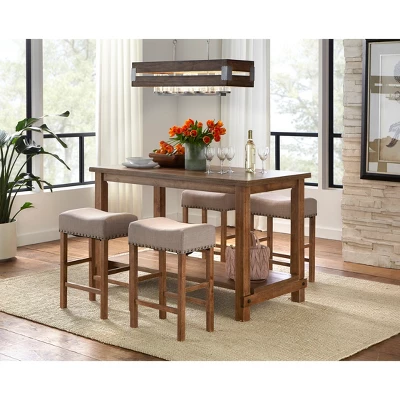 Hathaway Nailhead Counter Height Dining Table Driftwood - Buylateral - Image 3