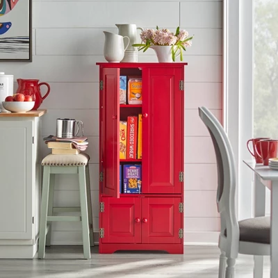 Tall Storage Cabinet Red - Buylateral - Image 2