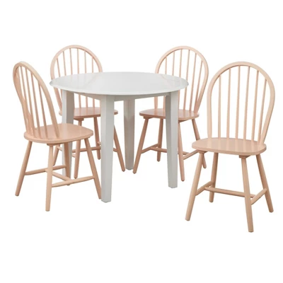 5pc Chadwick Drop Leaf Dining Set With 4 Windsor Chairs - Buylateral - Image 9