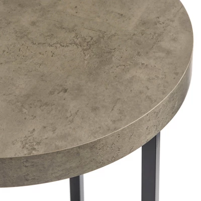 Era Round Contemporary End Table Gray/Black - Buylateral - Image 3