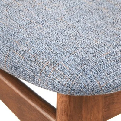 7pc Wave Rectangular Dining Set Walnut/Blue - Buylateral - Image 13