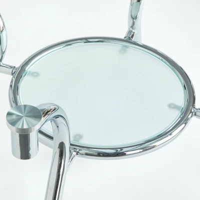 5pc Itza Round Glass Top And Chrome Base Dining Set - Buylateral - Image 4