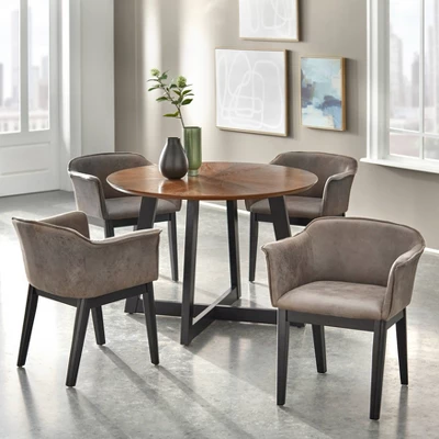 Set Of 2 Jonas Dining Arm Chairs Gray/Black - Buylateral - Image 2