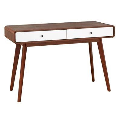 Cassie Writing Desk White/Walnut - Buylateral - Image 4