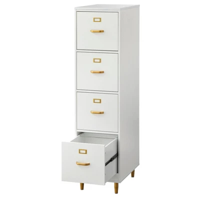 Dixie 4 Drawer Filing Cabinet White - Buylateral - Image 4