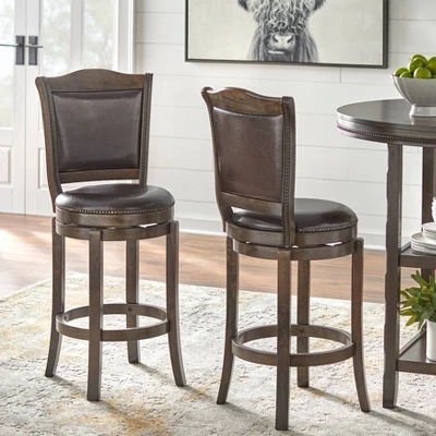42" 5pc Adam Round Pub Dining Set Brown - Buylateral - Image 3