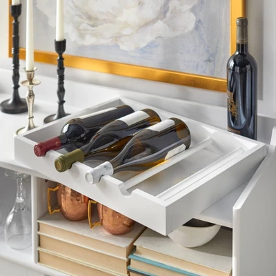 Dublin Bar Cabinet With Sliding Glass Doors White - Buylateral - Image 4