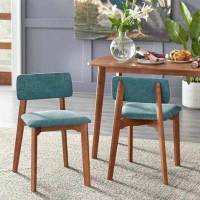 4pc Nettie Mid-Century Modern Dining Set With Bench Walnut/Teal - Buylateral - Image 3
