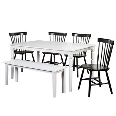 6pc Parma Rectangular Dining Set With Bench - Buylateral - Image 4