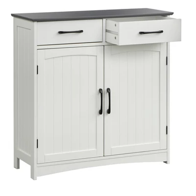Dalton 2 Door Buffet Cabinet White/Charcoal Gray - Buylateral - Image 5