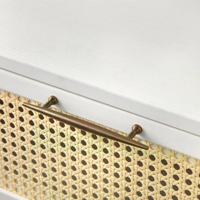 Andros Night Stand With Faux Cane Drawer Front - Buylateral - Image 4