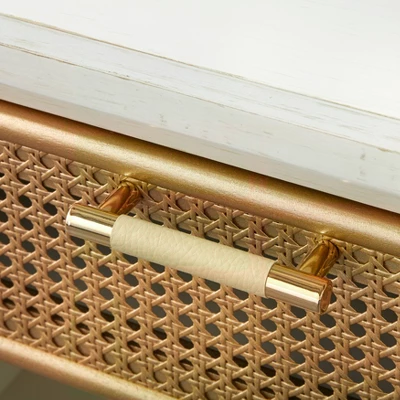 Lati Rattan Drawer End Table White/Natural - Buylateral - Image 4