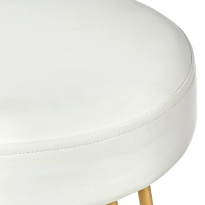 Set Of 2 30" Mazzini Faux Leather And Metal Counter Height Barstools White/Gold - Buylateral - Image 3
