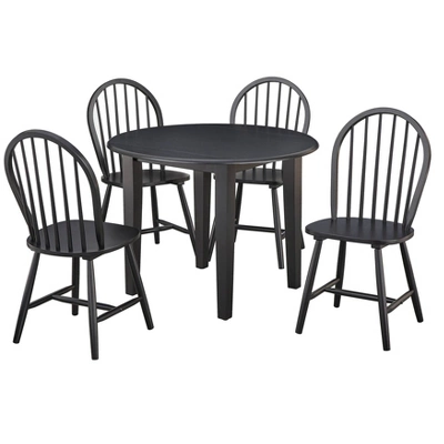 5pc Chadwick Drop Leaf Dining Set With 4 Windsor Chairs - Buylateral - Image 8
