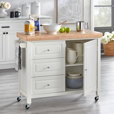 Monterey Kitchen Cart White - Buylateral - Image 2