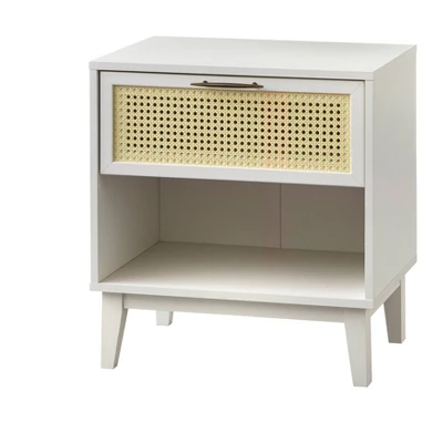Andros Night Stand With Faux Cane Drawer Front - Buylateral - Image 6