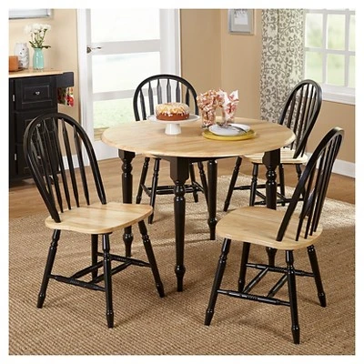5pc Double Drop Leaf Dining Set Wood - Buylateral