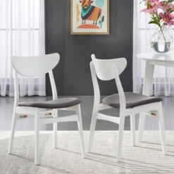 Set Of 2 Tania Dining Chairs White - Buylateral