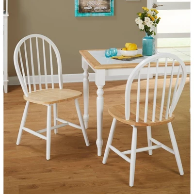 3pc Chester Tile Top Dining Set White/Natural - Buylateral - Image 3