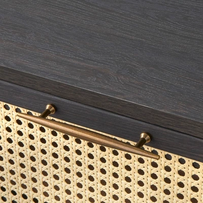 Andros Night Stand With Faux Cane Drawer Front - Buylateral - Image 2