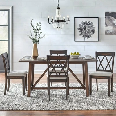 Davidson Modern Rectangular Farmhouse Dining Table Rustic Brown - Buylateral - Image 2