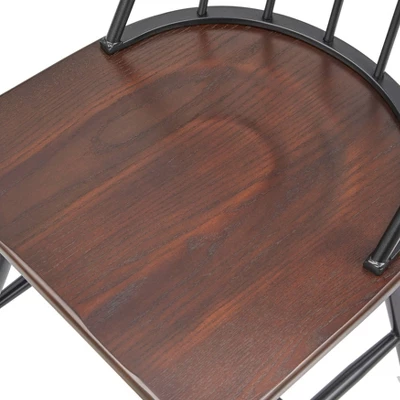 7pc Milo Rectangular Wood With Metal Fram Dining Set Black/Espresso Brown - Buylateral - Image 8