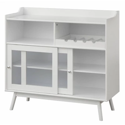 Dublin Bar Cabinet With Sliding Glass Doors White - Buylateral - Image 5