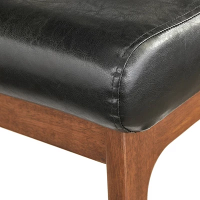 Bianca Mid-Century Modern Ottoman Black/Walnut - Buylateral - Image 2