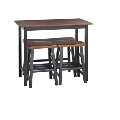 4pc Galena Counter Height Dining Set Walnut/Black - Buylateral - Image 3